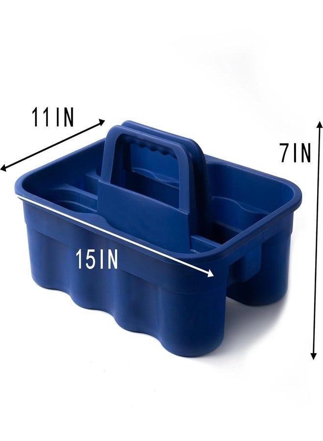 AMIGOS STORE™ 2-Compartment Industrial Caddy Basket - Durable Blue Utility Organizer with Handle for Cleaning Tools, Bathrooms, and Floors-blue - Image 3